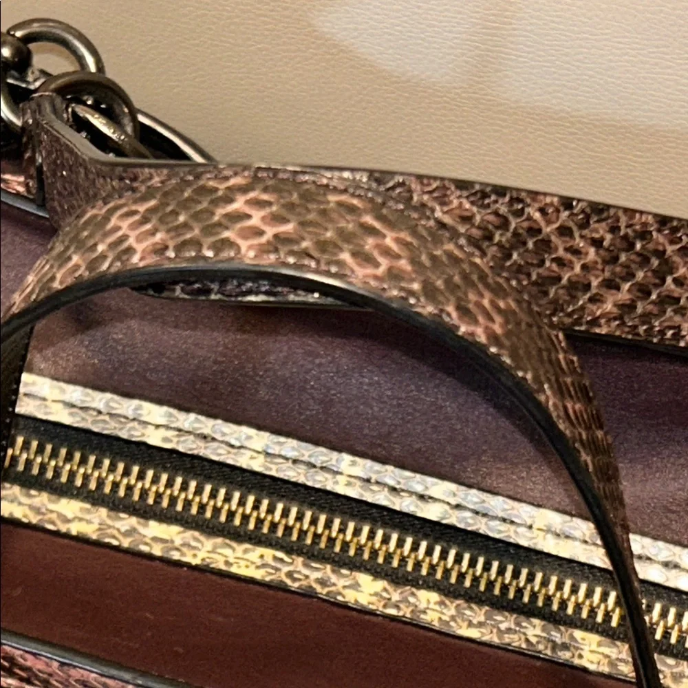 Coach Dreamer 36 Satchel Color Block with Snakeskin